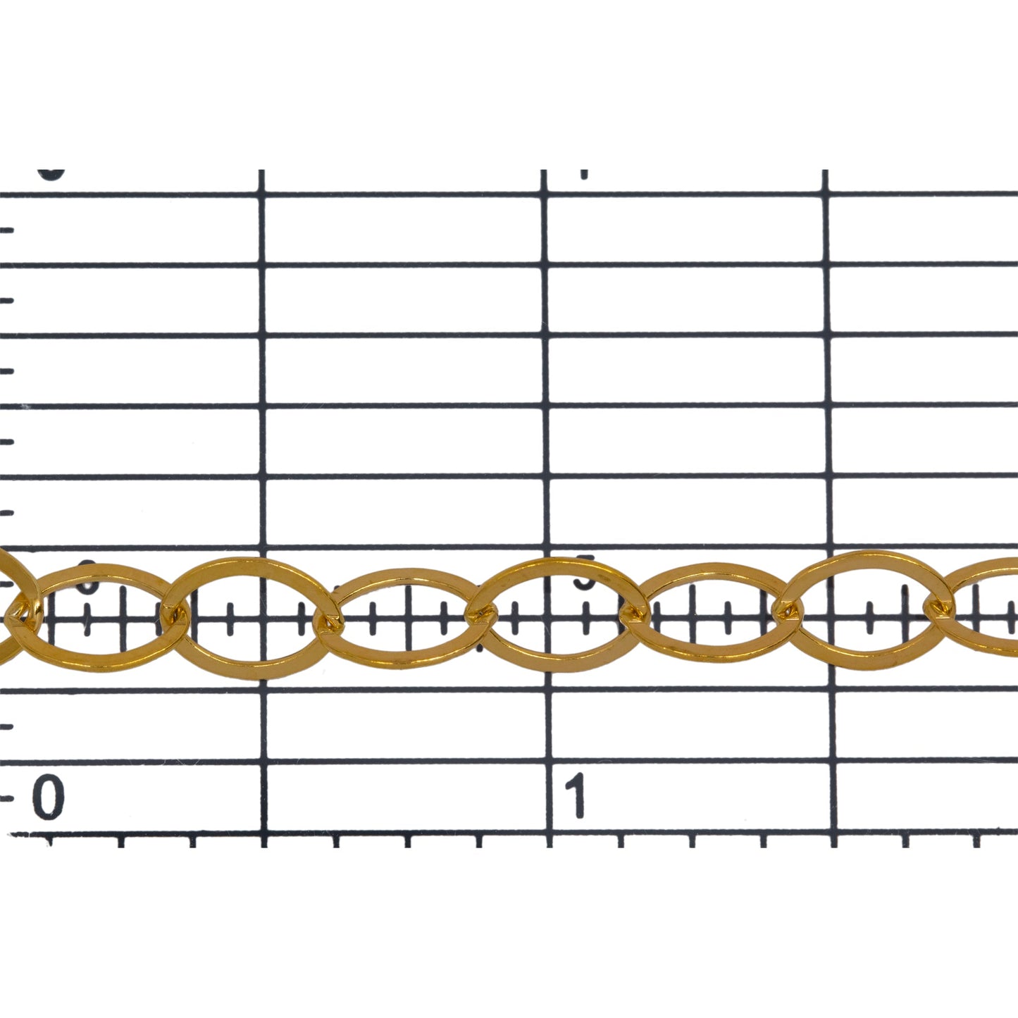 14kt Gold Filled 5.4mm Width by 8.8mm Length, Flat Oval Cable Chain. Price per: 1 Foot.