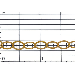 14kt Gold Filled 5.4mm Width by 8.8mm Length, Flat Oval Cable Chain. Price per: 1 Foot.