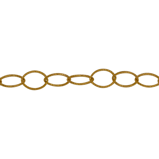 Chain by Foot. 14kt Gold Filled 5.5mm Width by 7.7mm Length, Twisted Oval Cable Chain. Price per: 1 Foot.