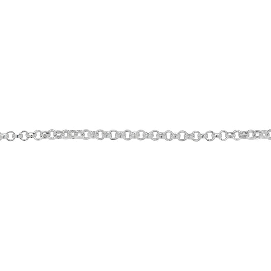 Chain by Foot. Sterling Silver 2.00mm Width / Length Rolo Chain. Price per: 1 Foot.