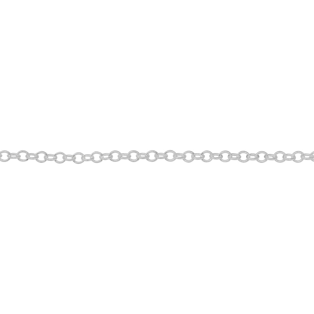 Chain by Foot. Sterling Silver 1.8mm Width by 2.2mm Length, Twisted Cable Chain. Price per: 1 Foot.
