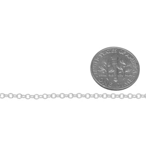 Sterling Silver 1.8mm Width by 2.2mm Length, Twisted Cable Chain. Price per: 1 Foot.