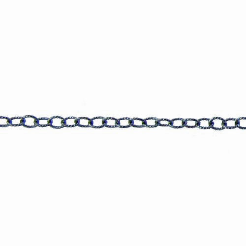 Sterling Silver Oxidized 1.8mm Width by 2.2mm Length, Twisted Cable Chain. Price per: 1 Foot.