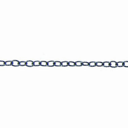 Sterling Silver Oxidized 1.8mm Width by 2.2mm Length, Twisted Cable Chain. Price per: 1 Foot.