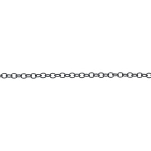 Sterling Silver Black Diamond 1.8mm Width by 2.2mm Length, Twisted Cable Chain. Price per: 1 Foot.