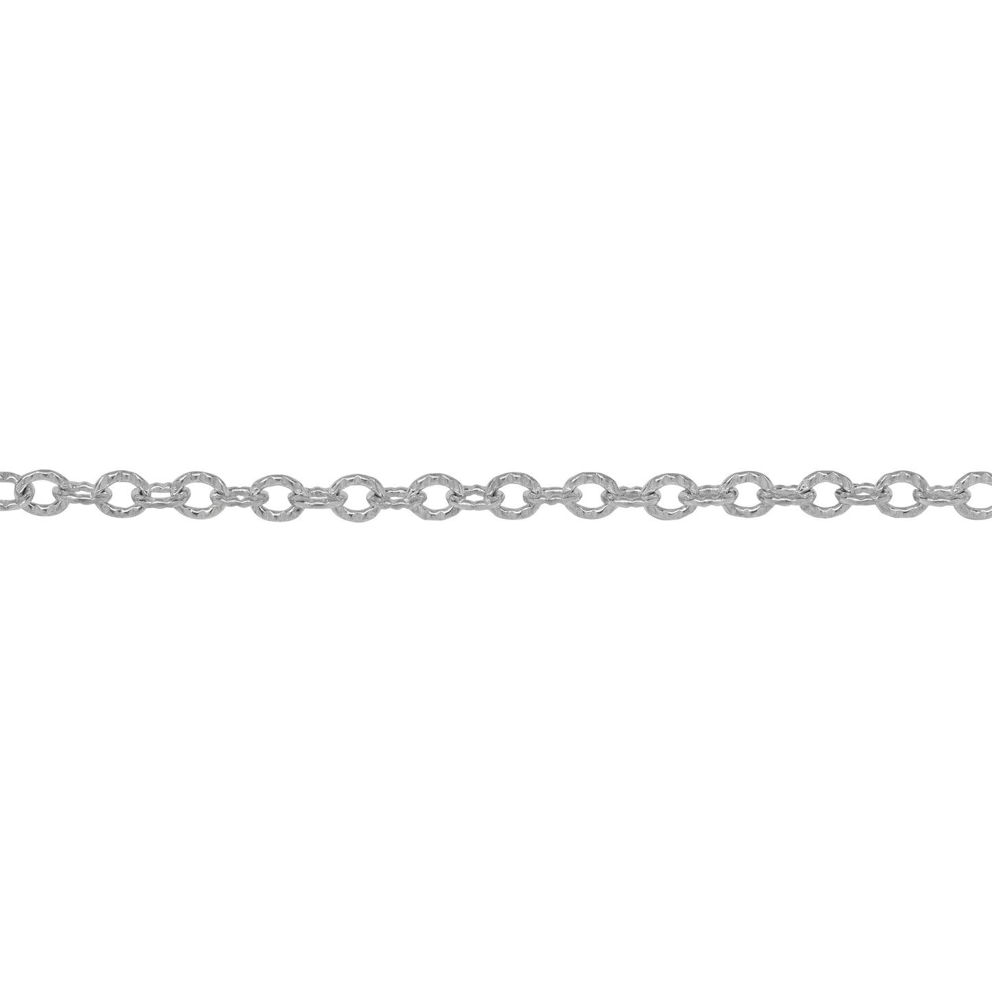 Chain by Foot. Sterling Silver 2.50mm Width by 3.20mm Length, Corrugated Cable Chain. Price per: 1 Foot.