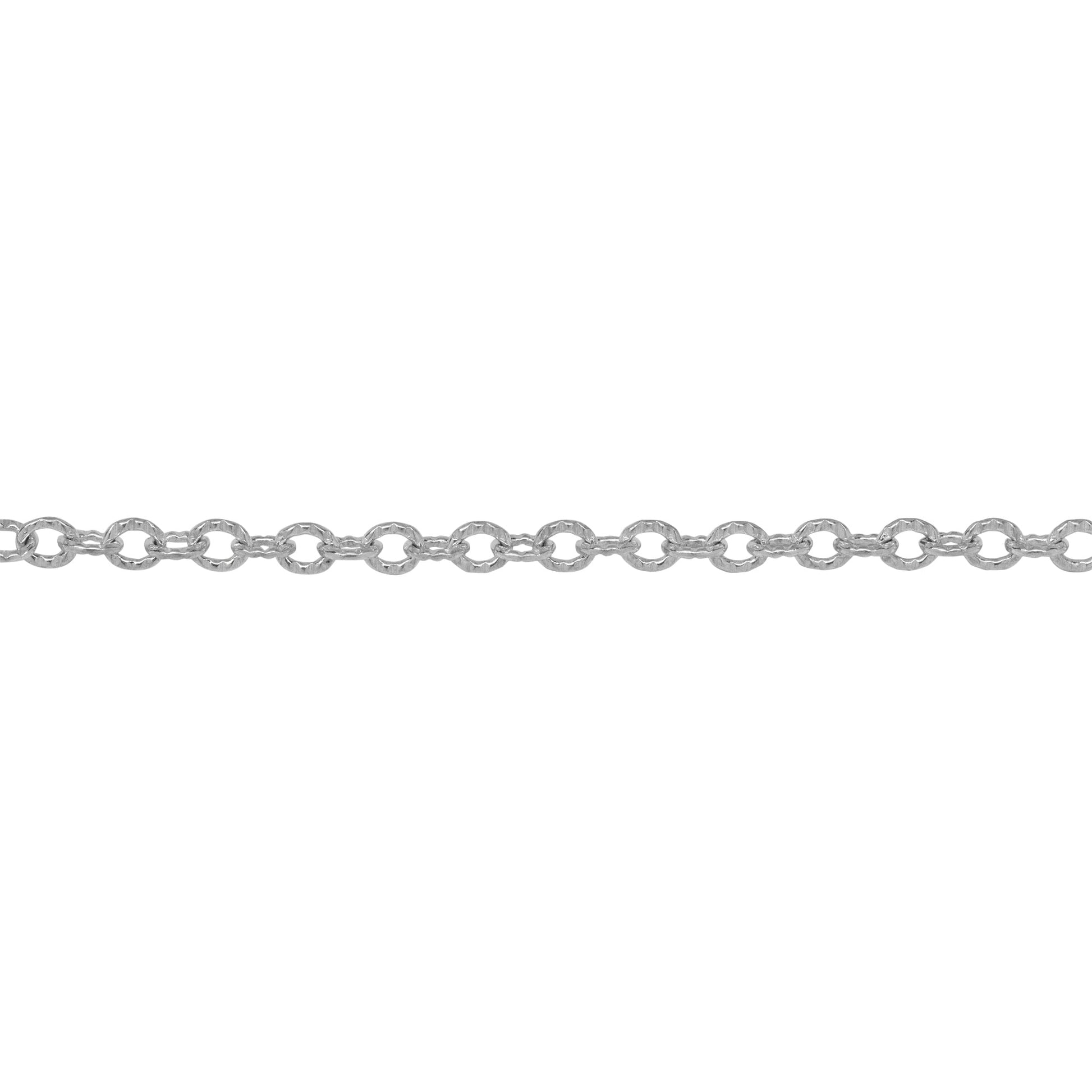 Chain by Foot. Sterling Silver 2.50mm Width by 3.20mm Length, Corrugated Cable Chain. Price per: 1 Foot.