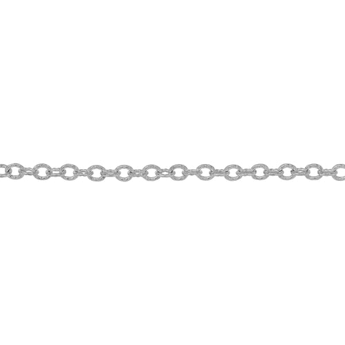 Chain by Foot. Sterling Silver 2.50mm Width by 3.20mm Length, Corrugated Cable Chain. Price per: 1 Foot.