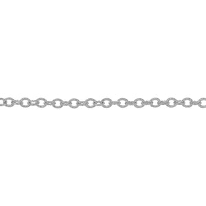 Chain by Foot. Sterling Silver 2.50mm Width by 3.20mm Length, Corrugated Cable Chain. Price per: 1 Foot.