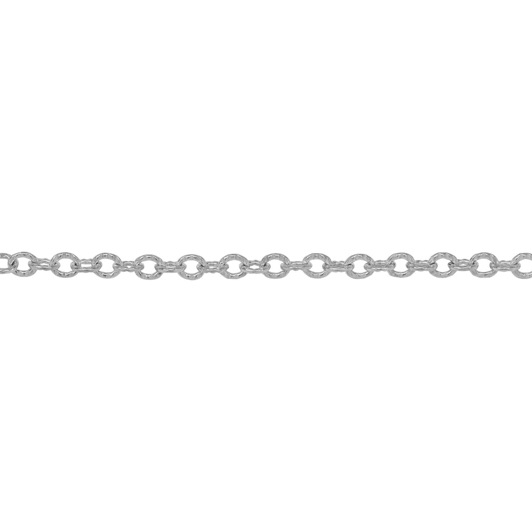 Chain by Foot. Sterling Silver 2.50mm Width by 3.20mm Length, Corrugated Cable Chain. Price per: 1 Foot.
