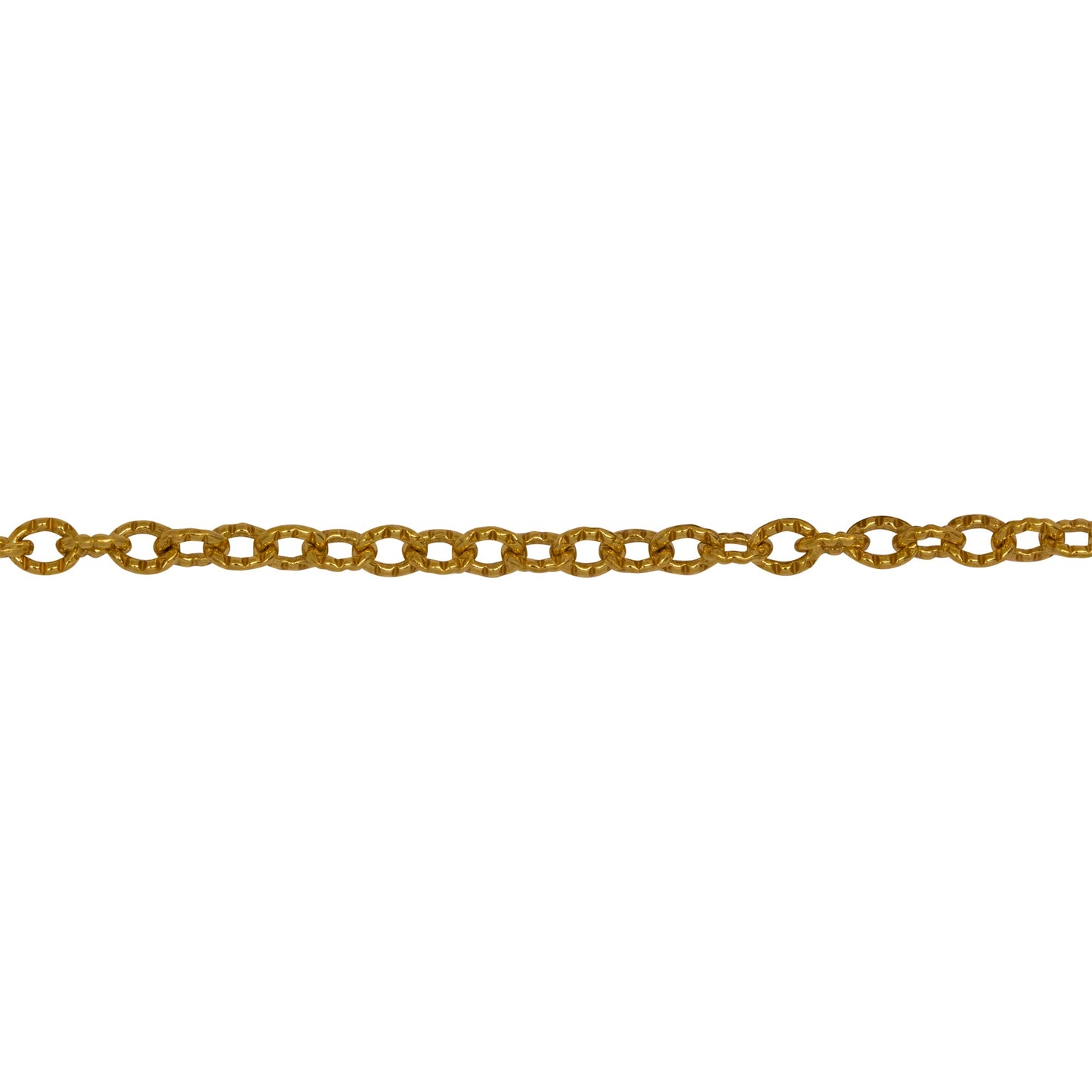 Chain by Foot. 14kt Gold Filled 2.50mm Width by 3.20mm Length, Corrugated Cable Chain. Price per: 1 Foot.