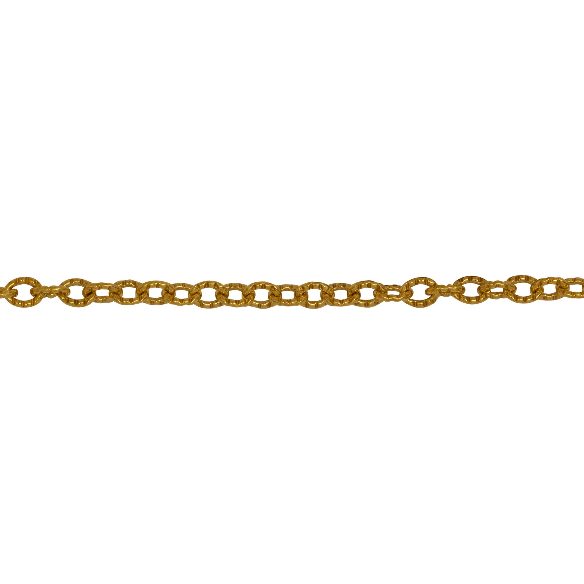 Chain by Foot. 14kt Gold Filled 2.50mm Width by 3.20mm Length, Corrugated Cable Chain. Price per: 1 Foot.