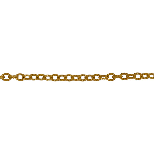 Chain by Foot. 14kt Gold Filled 2.50mm Width by 3.20mm Length, Corrugated Cable Chain. Price per: 1 Foot.