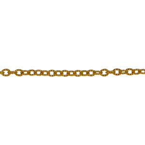 Chain by Foot. 14kt Gold Filled 2.50mm Width by 3.20mm Length, Corrugated Cable Chain. Price per: 1 Foot.