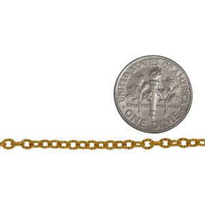 14kt Gold Filled 2.50mm Width by 3.20mm Length, Corrugated Cable Chain. Price per: 1 Foot.