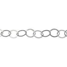 Load image into Gallery viewer, Chain by Foot. Sterling Silver 7.2mm Width by 7.8mm Length, Flat Circle Chain. Price per: 1 Foot.
