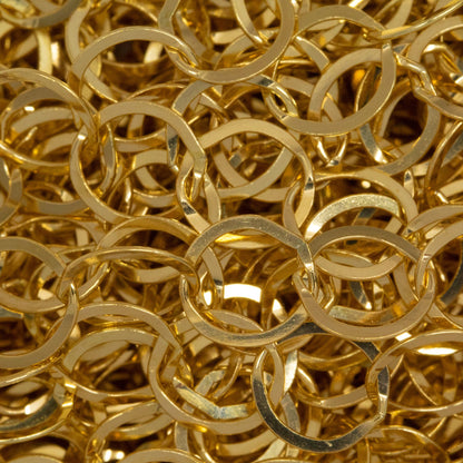 14kt Gold Filled 7.2mm Width by 7.8mm Length, Flat Circle Chain. Price per: 1 Foot.