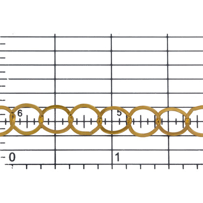 14kt Gold Filled 7.2mm Width by 7.8mm Length, Flat Circle Chain. Price per: 1 Foot.