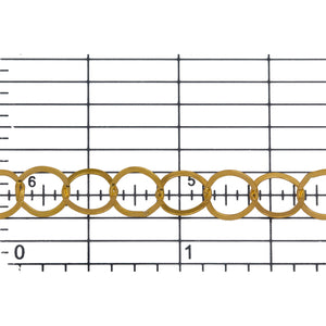 14kt Gold Filled 7.2mm Width by 7.8mm Length, Flat Circle Chain. Price per: 1 Foot.