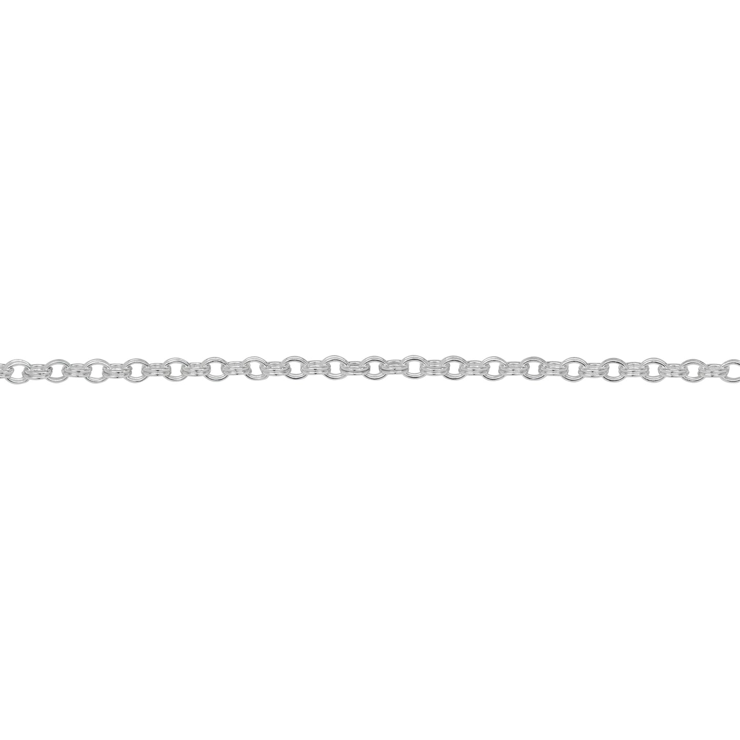 Chain by Foot. Sterling Silver 1.6mm Width by 2.4mm Length, Double Cable Chain. Price per: 1 Foot.