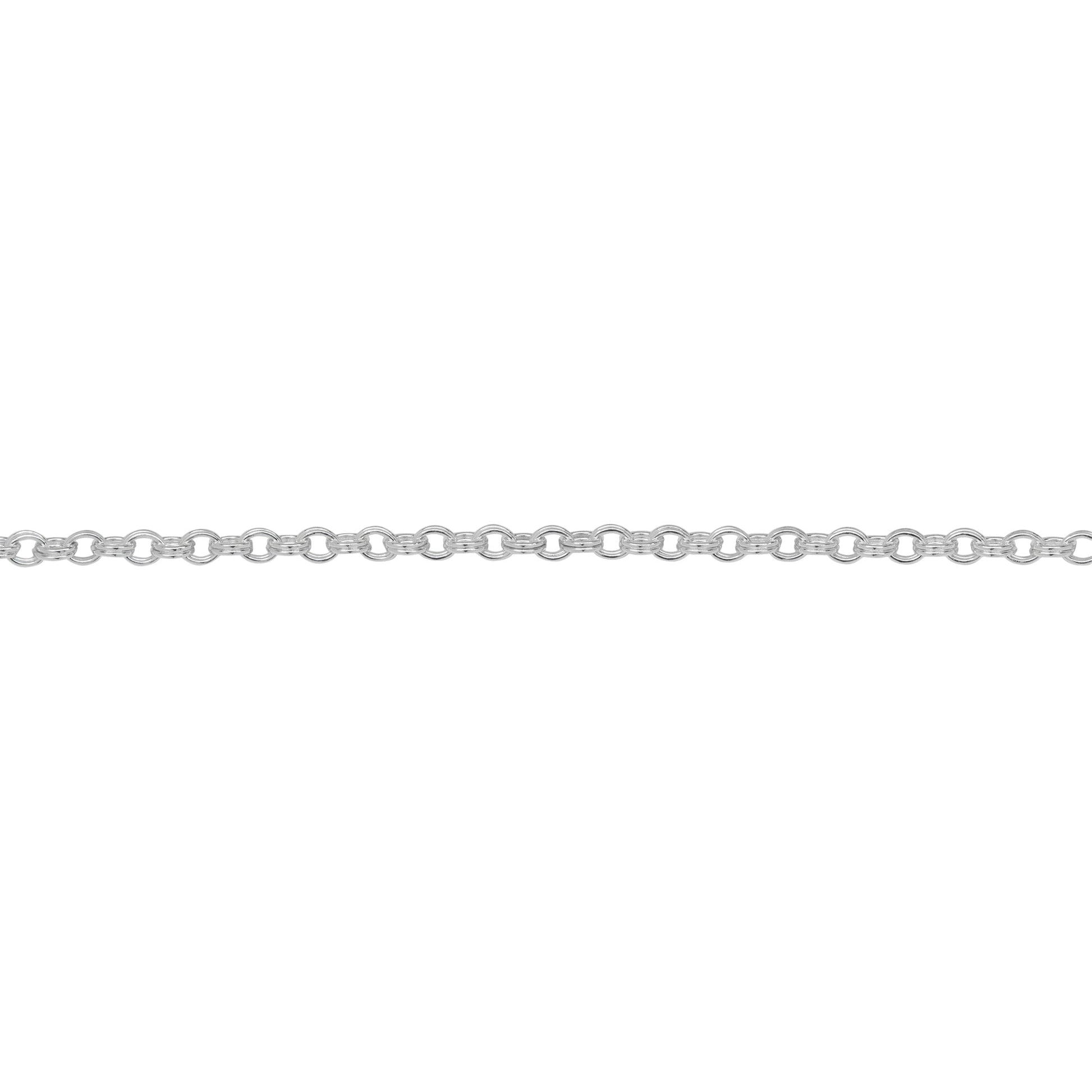 Chain by Foot. Sterling Silver 1.6mm Width by 2.4mm Length, Double Cable Chain. Price per: 1 Foot.