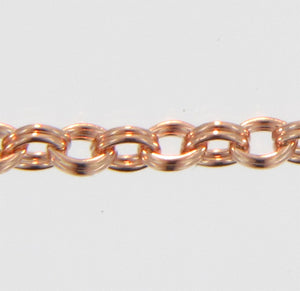 14kt Gold Filled - Rose Gold 1.6mm Width by 2.4mm Length, Double Cable Chain. Price per: 1 Foot.