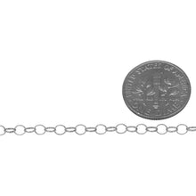 Load image into Gallery viewer, Sterling Silver 2.2mm Width by 3.4mm Length, Oval Rolo Chain. Price per: 1 Foot.
