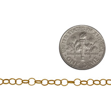 Load image into Gallery viewer, 14kt Gold Filled 2.2mm Width by 3.4mm Length, Oval Rolo Chain. Price per: 1 Foot.
