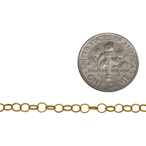 14kt Gold Filled 2.2mm Width by 3.4mm Length, Oval Rolo Chain. Price per: 1 Foot.