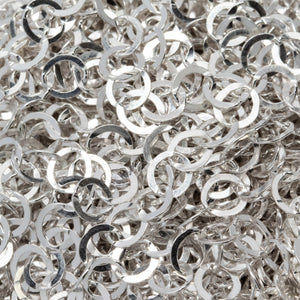 Sterling Silver 3.7mm Width / Length Flat Circle Chain. Price per: 1 Foot.