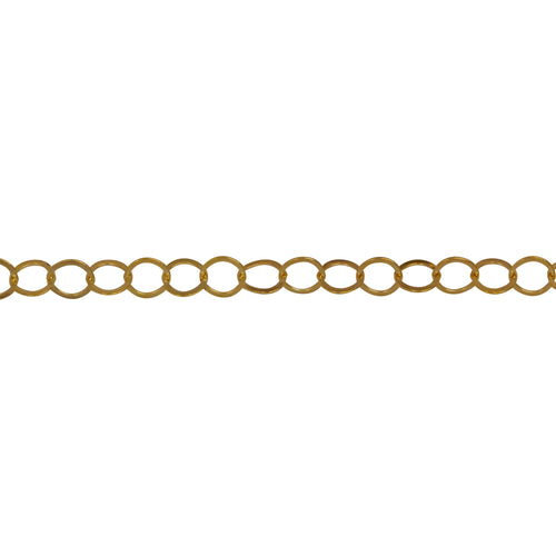 Chain by Foot. 14kt Gold Filled 3.7mm Width / Length Flat Circle Chain. Price per: 1 Foot.