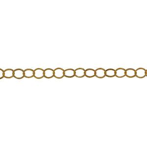 Chain by Foot. 14kt Gold Filled 3.7mm Width / Length Flat Circle Chain. Price per: 1 Foot.