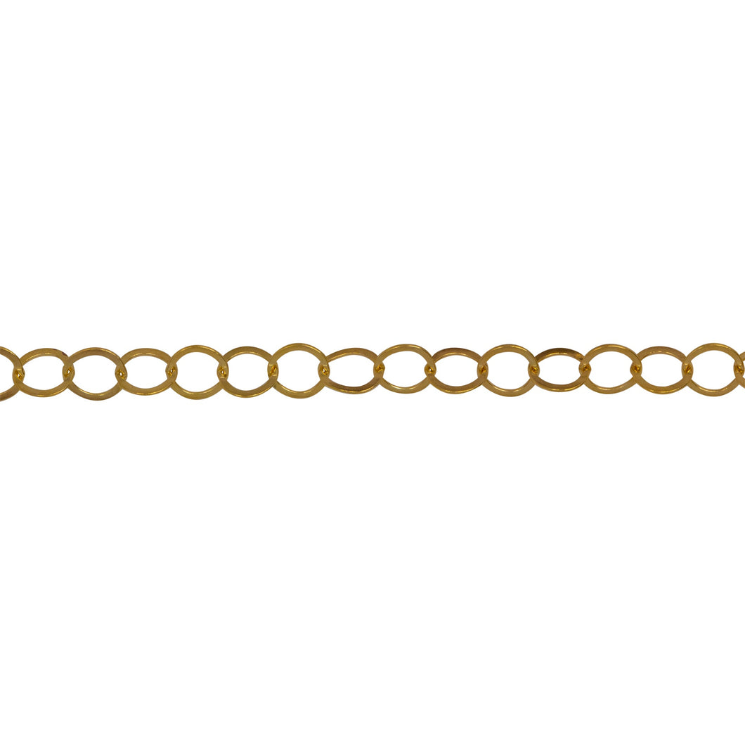 Chain by Foot. 14kt Gold Filled 3.7mm Width / Length Flat Circle Chain. Price per: 1 Foot.