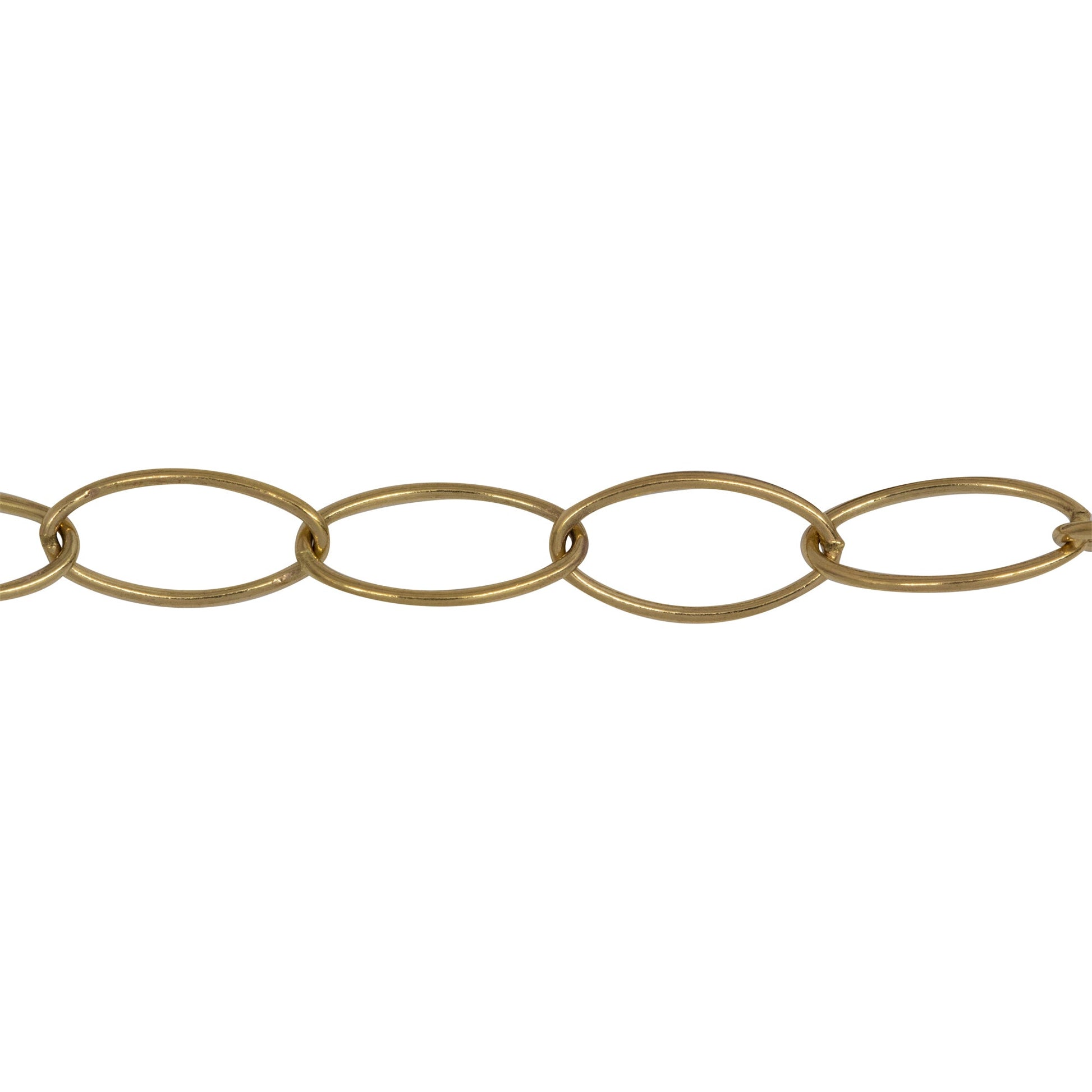 Chain by Foot. 14kt Gold Filled 6.0mm Width by 12.0mm Length, Smooth Oval Cable Chain. Price per: 1 Foot.