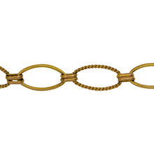 Load image into Gallery viewer, Chain by Foot. 14kt Gold Filled One of 8.5mm Width by 14.5mm Length Smooth Oval Link and One of 8.0mm Width by 14.5mm Length Twisted Oval Link Connected with Double 3.0mm Width by 6.0mm Length Oval Rolo Links, Long and Short Chain. Price per: 1 Foot.
