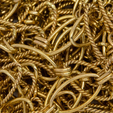 Load image into Gallery viewer, 14kt Gold Filled One of 8.5mm Width by 14.5mm Length Smooth Oval Link and One of 8.0mm Width by 14.5mm Length Twisted Oval Link Connected with Double 3.0mm Width by 6.0mm Length Oval Rolo Links, Long and Short Chain. Price per: 1 Foot.
