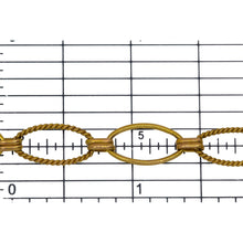 Load image into Gallery viewer, 14kt Gold Filled One of 8.5mm Width by 14.5mm Length Smooth Oval Link and One of 8.0mm Width by 14.5mm Length Twisted Oval Link Connected with Double 3.0mm Width by 6.0mm Length Oval Rolo Links, Long and Short Chain. Price per: 1 Foot.
