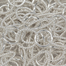 Load image into Gallery viewer, Sterling Silver Two of 8.0mm Width by 14.0mm Length Twisted Oval Links Connected to Two of 7.0mm Smooth Cricle Links With One of 8.3mm Twisted Circle Link in the Middle of Smooth Circle Links, Long and Short Chain. Price per: 1 Foot.
