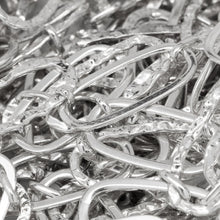 Load image into Gallery viewer, Sterling Silver 10.0mm Width by 21.0mm Length Flat and Hammered Rectangular Links Connected to 3.4mm Width by 6.0mm Length Small Oval Links, Long and Short Chain. Price per: 1 Foot.
