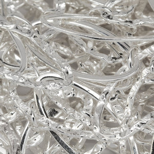 Sterling Silver 12.5mm Width by 26.0mm Length Flat and Hammered Long Oval Links Connected to 3.8mm Width by 6.0mm Length Smaller Oval Links, Long and Short Chain. Price per: 1 Foot.