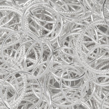 Load image into Gallery viewer, Sterling Silver Double 21.0mm Width / Length Twisted Circle Links connected to Six of 17.0mm Width / Length Smooth Circle Links, Circle Chain. Price Per: 1 Foot.
