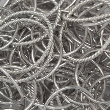 Load image into Gallery viewer, Sterling Silver Oxidized Double 21.0mm Width / Length Twisted Circle Links connected to Six of 17.0mm Width / Length Smooth Circle Links, Circle Chain. Price Per: 1 Foot.
