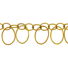 Load image into Gallery viewer, Chain by Foot. 14kt Gold Filled 8.0mm Width by 10.0mm Length Smooth Cable Chain With 14.0mm Width by 19.0mm Length Smooth and Textured Oval Links hanging off Smooth Cable Chain, Belt Chain. Price per: 1 Inch.
