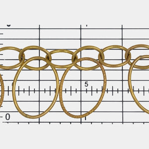 14kt Gold Filled 8.0mm Width by 10.0mm Length Smooth Cable Chain With 14.0mm Width by 19.0mm Length Smooth and Textured Oval Links hanging off Smooth Cable Chain, Belt Chain. Price per: 1 Inch.