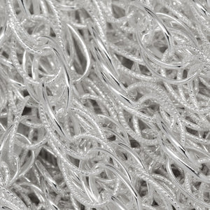 Sterling Silver 7.0mm Width by 11.0mm Length Smooth and Textured Oval Links, Rope Chain. Price per: 1 Foot.