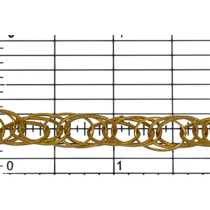 14kt Gold Filled 7.0mm Width by 11.0mm Length Smooth and Textured Oval Links, Rope Chain. Price per: 1 Foot.