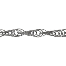 Load image into Gallery viewer, Chain by Foot. Sterling Silver Oxidized 7.0mm Width by 11.0mm Length Smooth and Textured Oval Links, Rope Chain. Price per: 1 Foot.
