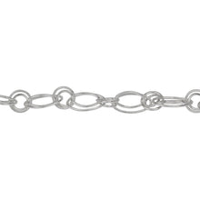 Load image into Gallery viewer, Chain by Foot. Sterling Silver 7.0mm Width by 13.2mm Length and 5.9mm Width by 10.2mm Length Oval DoubleLinks Connected to 7.8mm Width / Length and 5.8mm Width / Length Circle DoubleLinks, Fancy Chain. Price per: 1 Foot.
