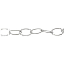 Load image into Gallery viewer, Chain by Foot. Sterling Silver 7.8mm Width by 13.0mm Length Flat and Twisted Oval Links, Cable Chain. Price per: 1 Foot.

