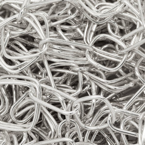 Sterling Silver Triple 14.0mm Width / Length Square Links Connected to One of 5.5mm Width by 13.0mm Length Elongated Oval Link and One of 10.0mm Width / Length Smaller Square Link, Fancy Chain. Price per: 1 Foot.